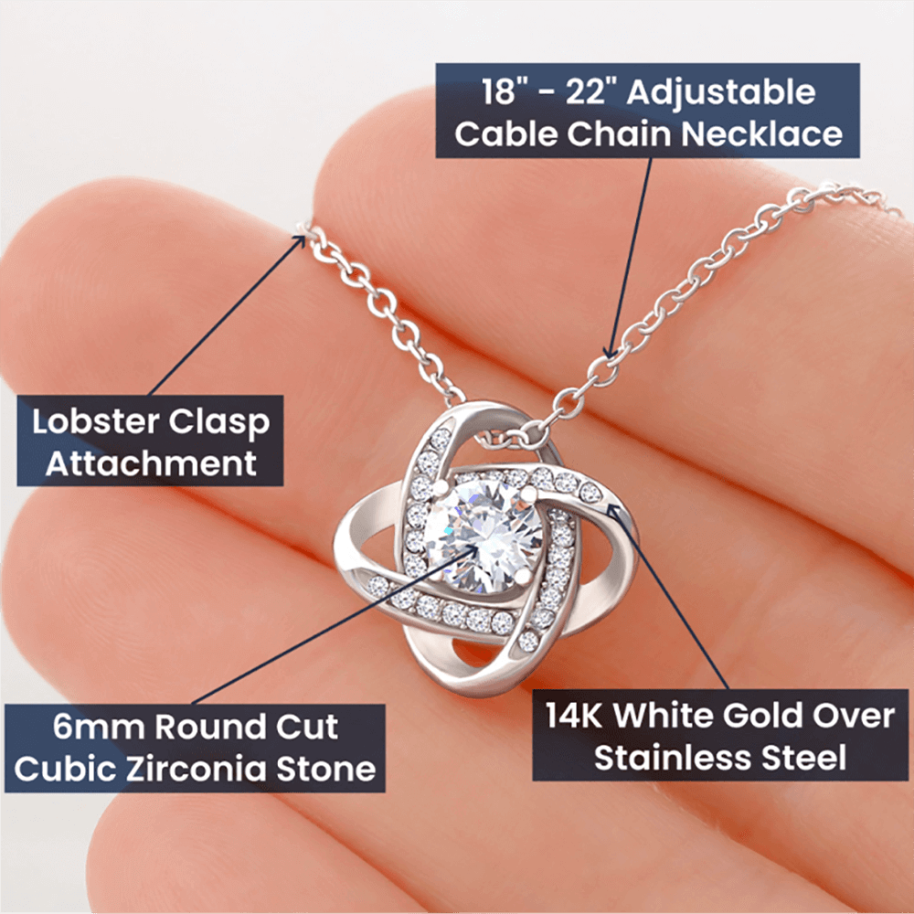 To My Beautiful Daughter Love Knot Necklace | Gift for Daughter from Mom or Dad | Inspirational Daughter Necklace | Birthday, Graduation &amp; Christmas Gift