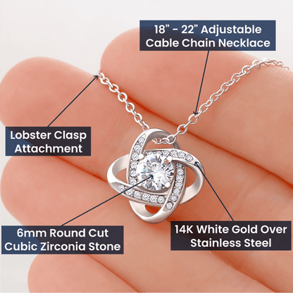 To My Beautiful Daughter Love Knot Necklace | Gift for Daughter from Mom or Dad | Inspirational Daughter Necklace | Birthday, Graduation &amp; Christmas Gift