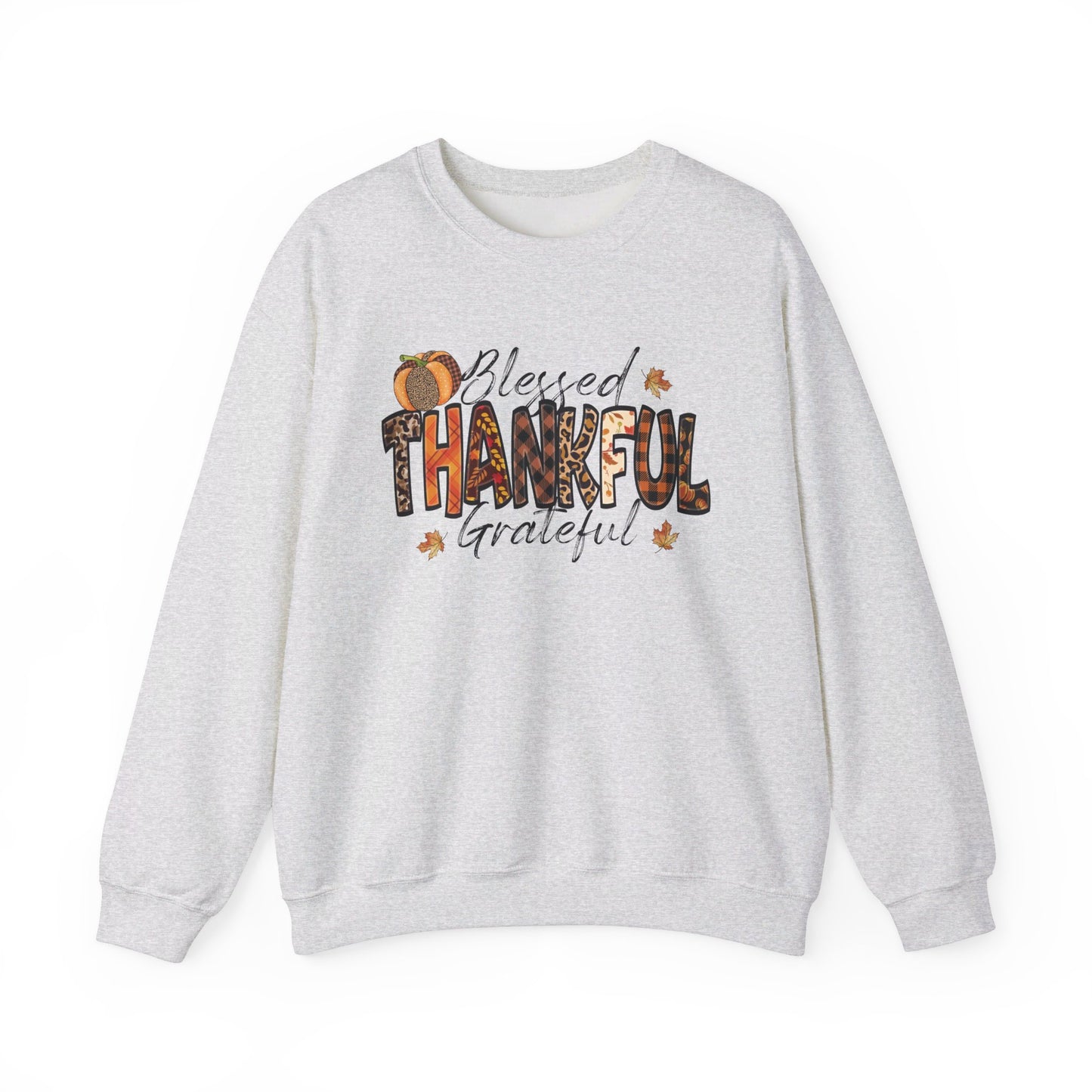 Blessed Thankful Grateful  Heavy Blend™ Crewneck Sweatshirt