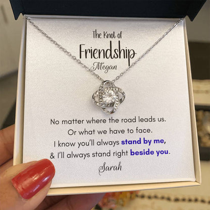 Personalized Gift for Best Friend-Love Knot Friendship Necklac