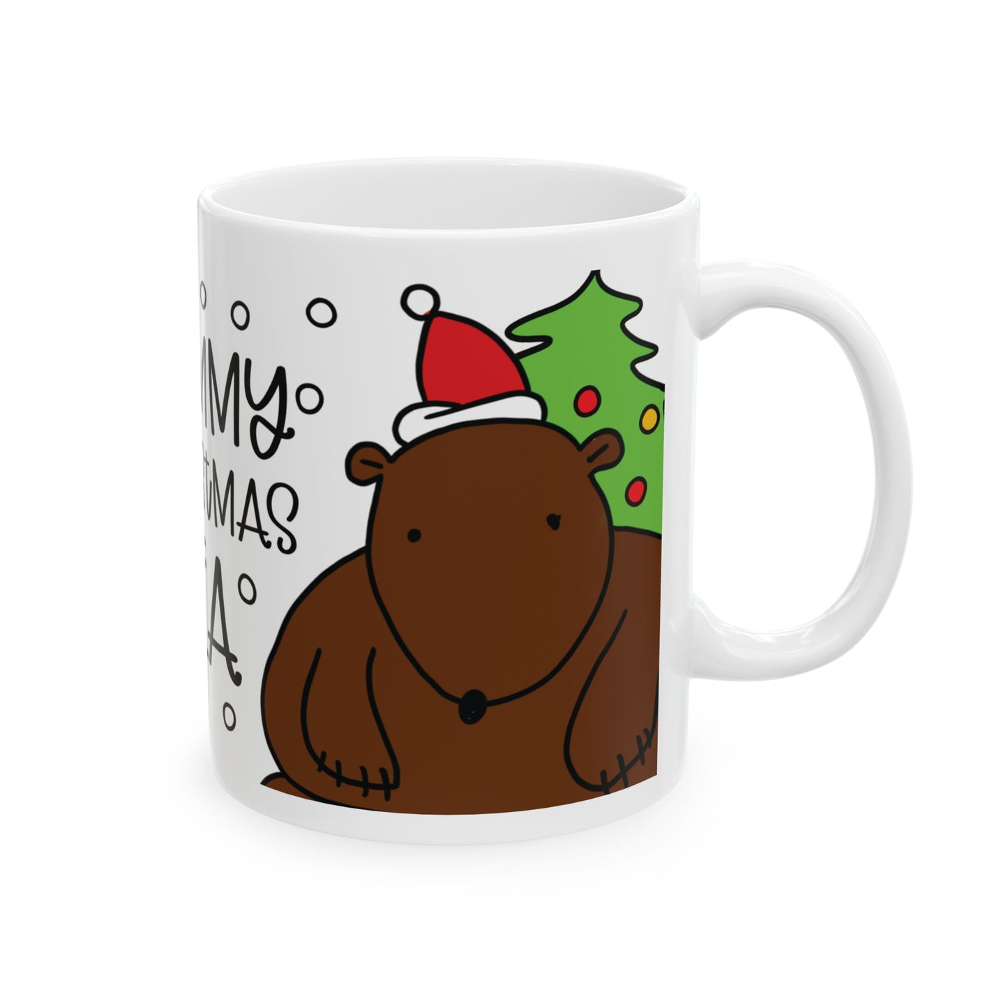 Christmas Bear Mug – "Yummy Christmas Tea" – Perfect Gift for Tea Lovers! Microwave & Dishwasher Safe Ceramic Mug, 11oz