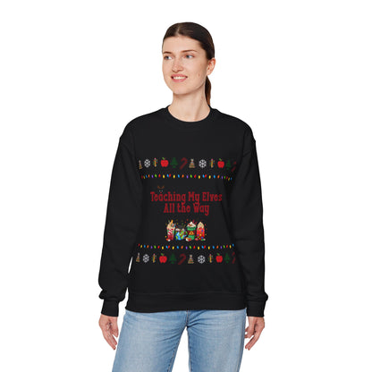 Festive Teacher Sweatshirt, Funny Christmas Gift, Holiday Apparel, Teacher Sweatshirt, Unisex Crewneck for Christmas