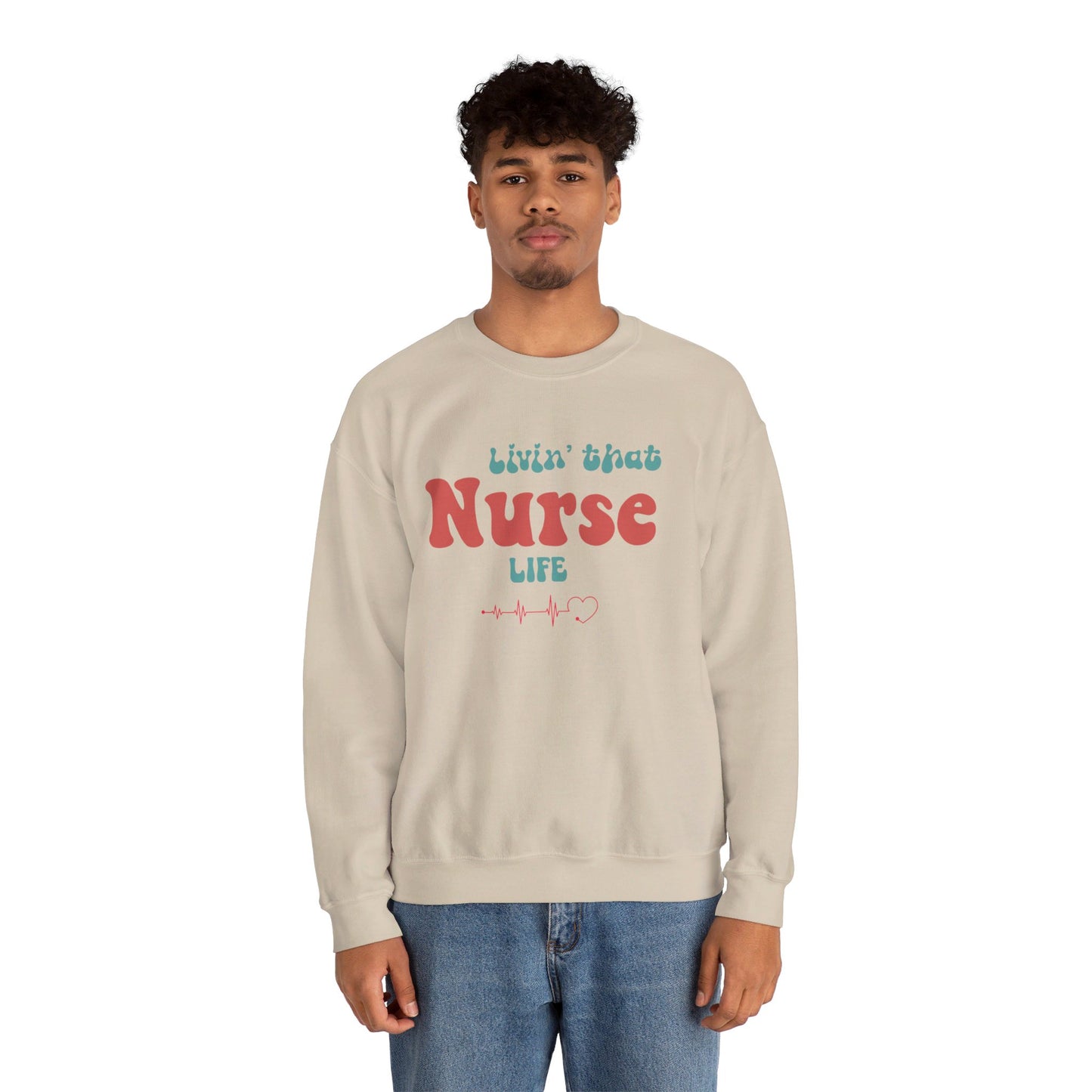 Livin' That Nurse Life Red Unisex Heavy Blend™ Crewneck Sweatshirt