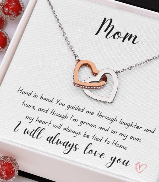 Mom Interlocking Hearts Necklace