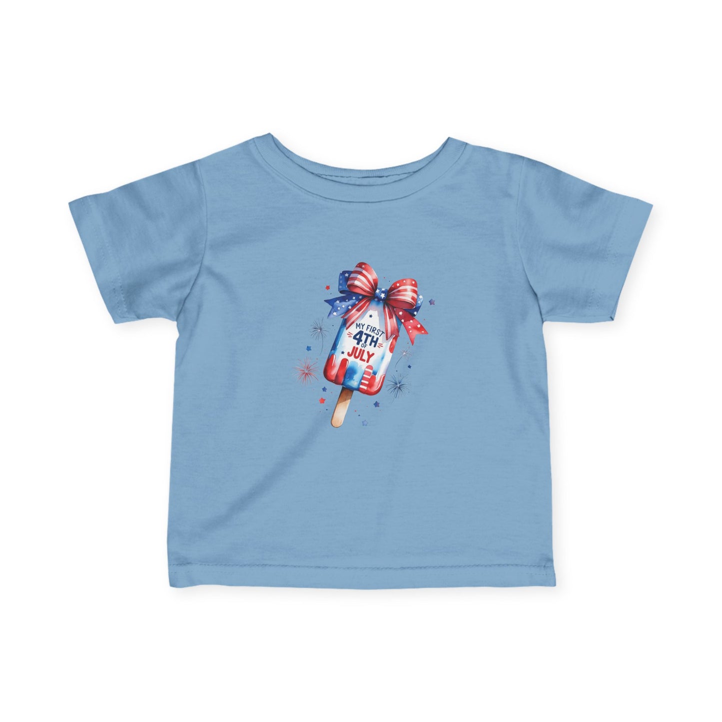 My First 4th of July Baby T-Shirt – Patriotic Popsicle Infant Tee for Summer Celebrations