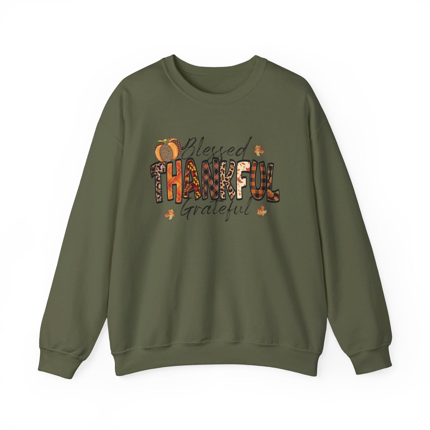 Blessed Thankful Grateful  Heavy Blend™ Crewneck Sweatshirt