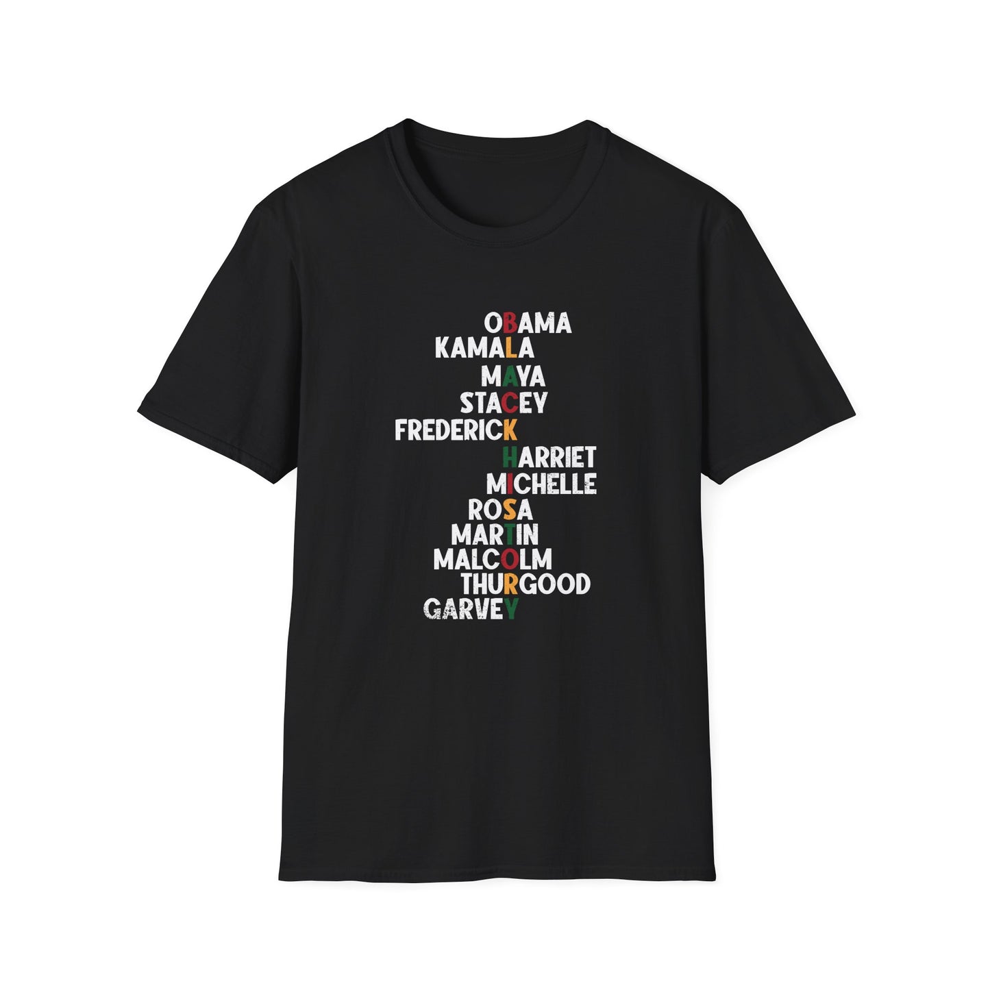 Black History T-Shirt – Celebrating Iconic African American Leaders Unisex Softstyle T-Shirt