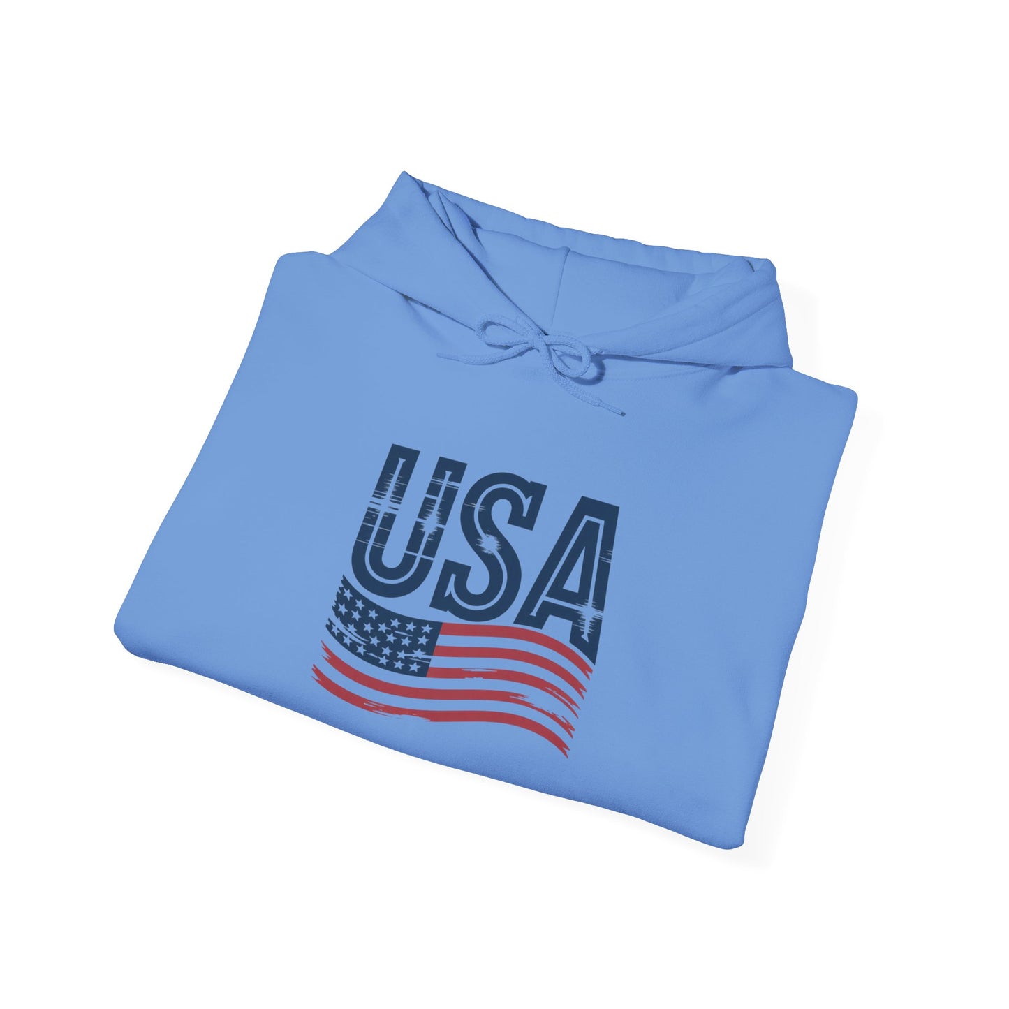 USA Flag Unisex Hoodie – Patriotic Heavy Blend Sweatshirt for Cozy Comfort