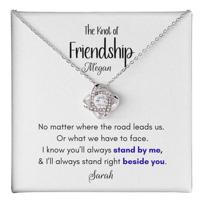 Personalized Gift for Best Friend-Love Knot Friendship Necklac