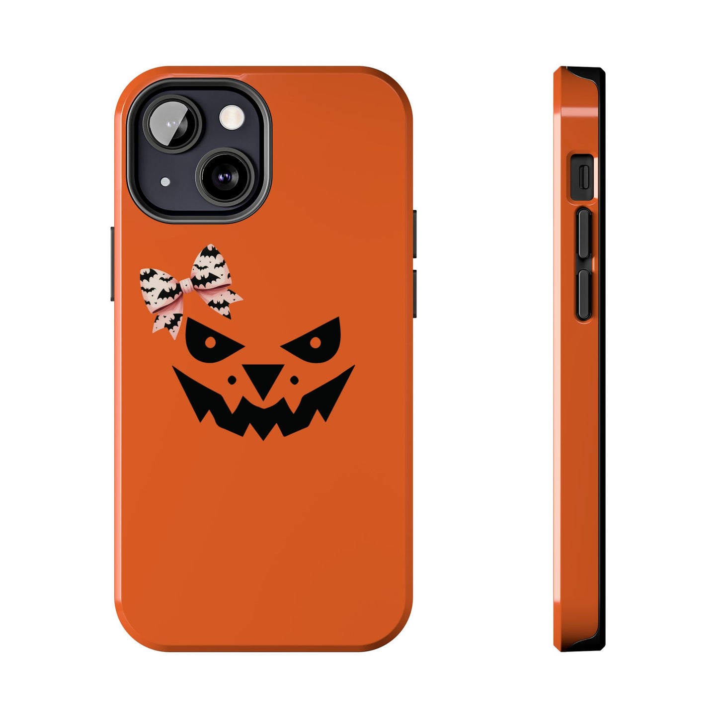 Pumpkin with Bat Bow Tough Phone Cases