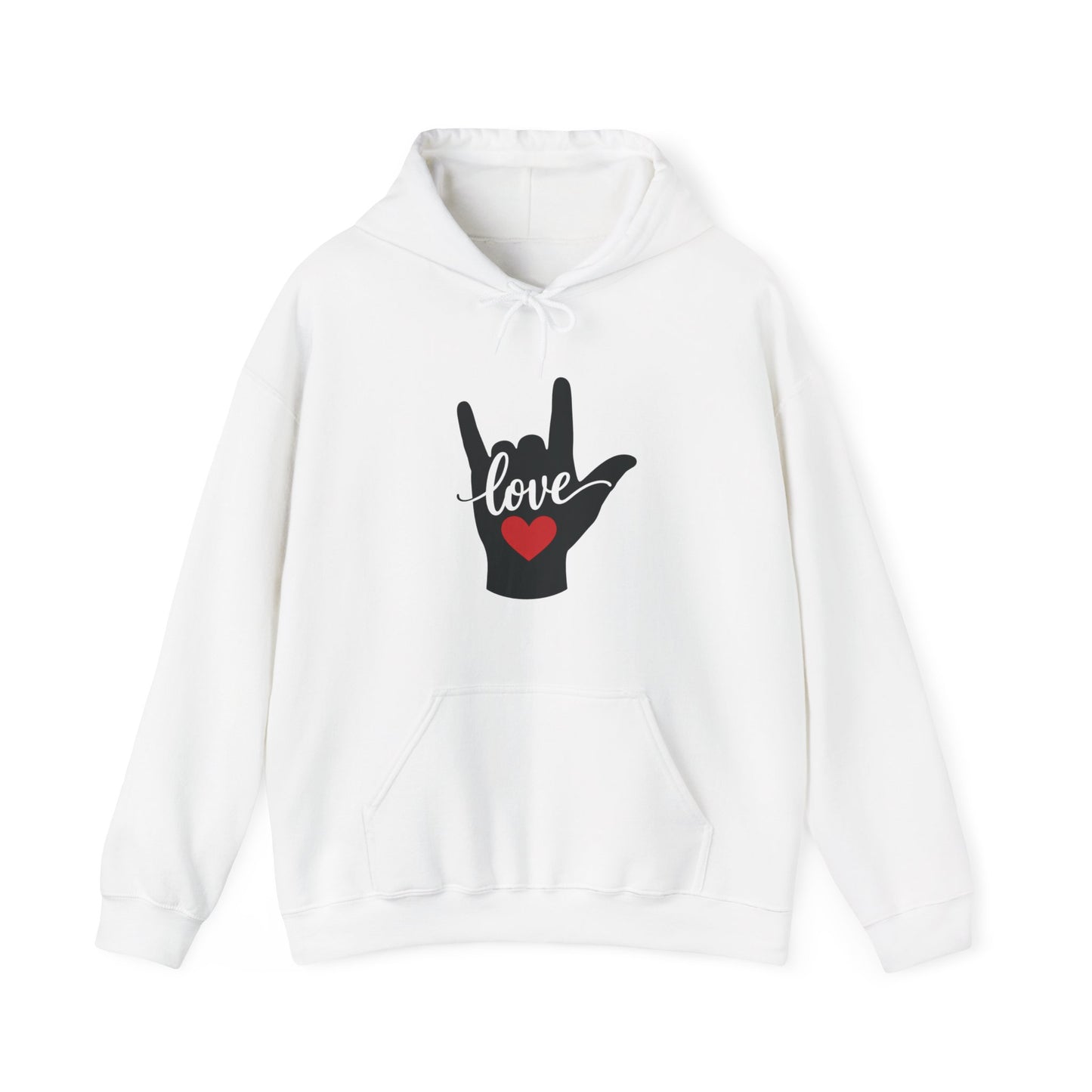 I Love You Sign Language Hoodie | ASL Love Heart Hooded Sweatshirt