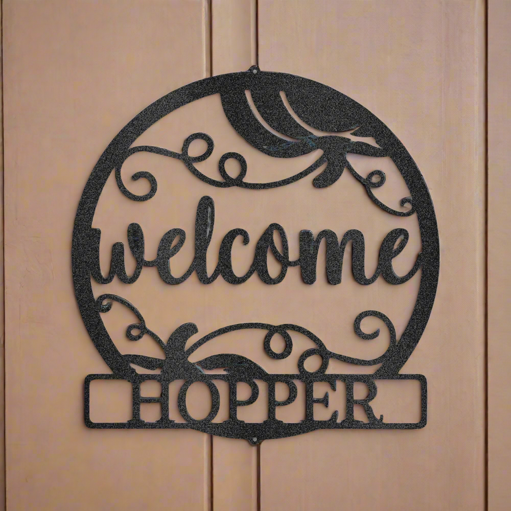 Welcome Fall Pumpkin Monogram - Steel Sign