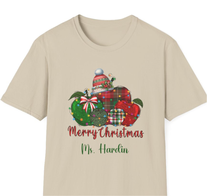 Persoanlized Merry Christmas Teacher T-Shirt!