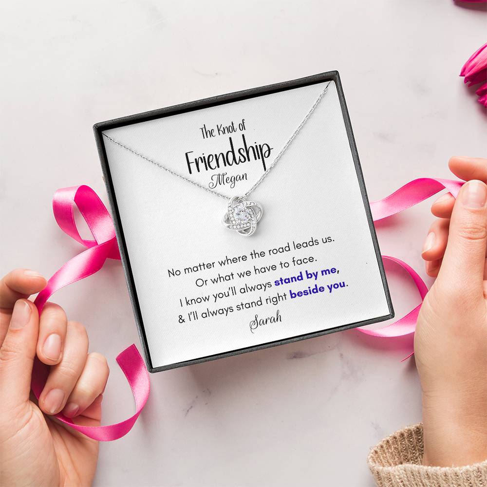 Personalized Gift for Best Friend-Love Knot Friendship Necklac