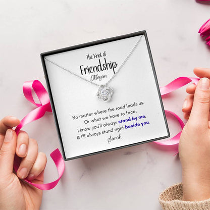 Personalized Gift for Best Friend-Love Knot Friendship Necklac