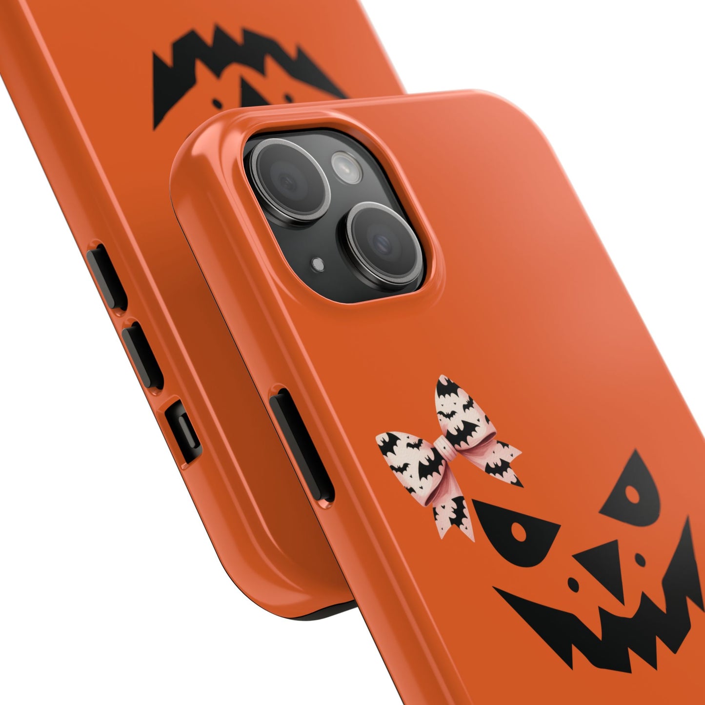 Pumpkin with Bat Bow Tough Phone Cases