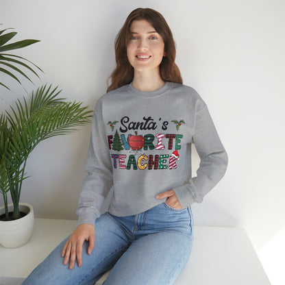 Santa's Favorite Teacher Unisex Heavy Blend™ Crewneck Sweatshirt