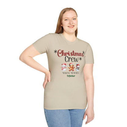 Christmas Crew Snowmen and Gingerbread Kid Unisex Soft-Style T-Shirt – Perfect Holiday Season Tee