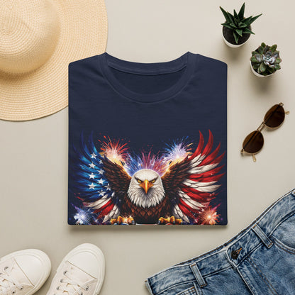 250 Eagle Patriotic T-Shirt – American Flag Bald Eagle Graphic Tee | Fourth of July Americana Shirt