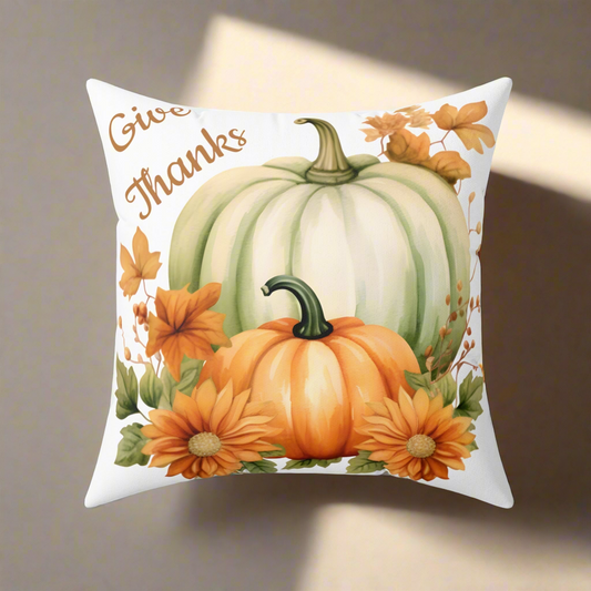 Fall Pumpkin Pillow Spun Polyester Square Pillow