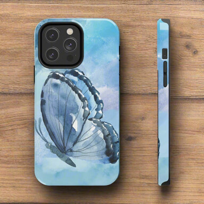 Blue Watercolor Butterfly Tough Phone Cases