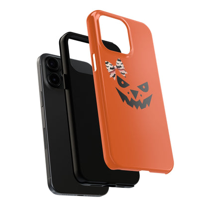 Pumpkin with Bat Bow Tough Phone Cases