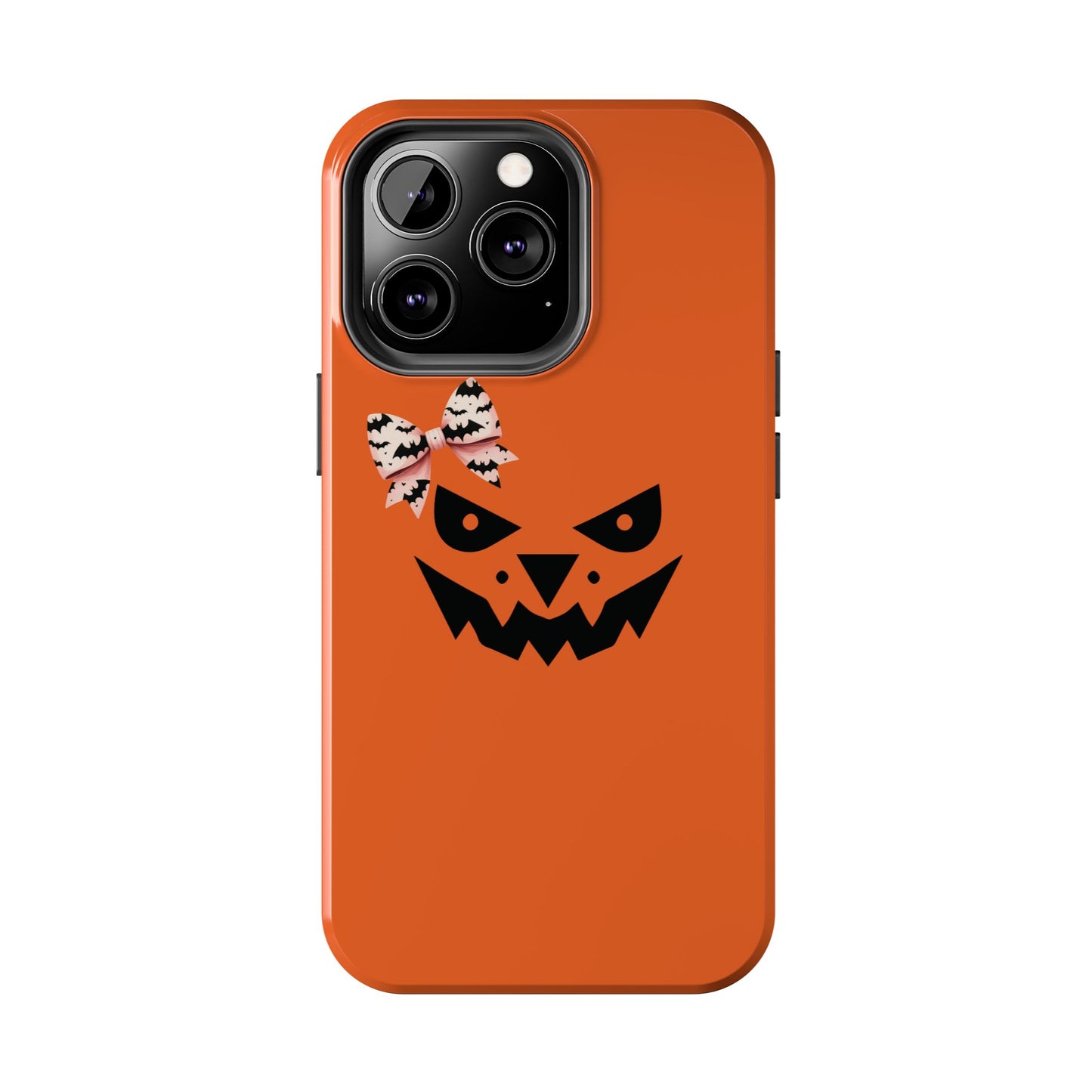 Pumpkin with Bat Bow Tough Phone Cases