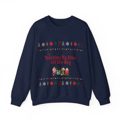 Festive Teacher Sweatshirt, Funny Christmas Gift, Holiday Apparel, Teacher Sweatshirt, Unisex Crewneck for Christmas