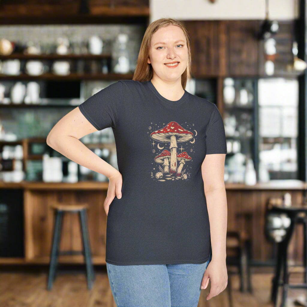 Enchanted Mushroom Forest Unisex Soft-Style T-Shirt – Ethically Made & Ultra Soft