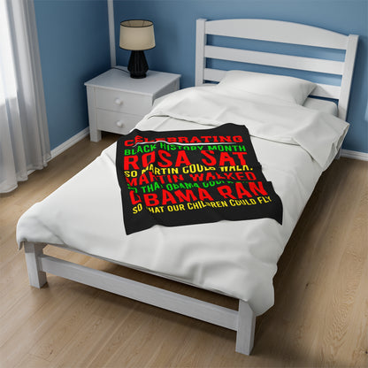 Celebrating Black History Velveteen Plush Blanket