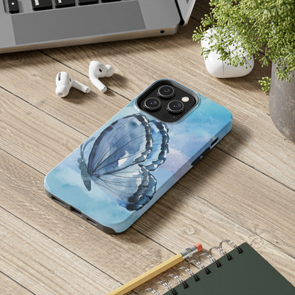 Blue Watercolor Butterfly Tough Phone Cases