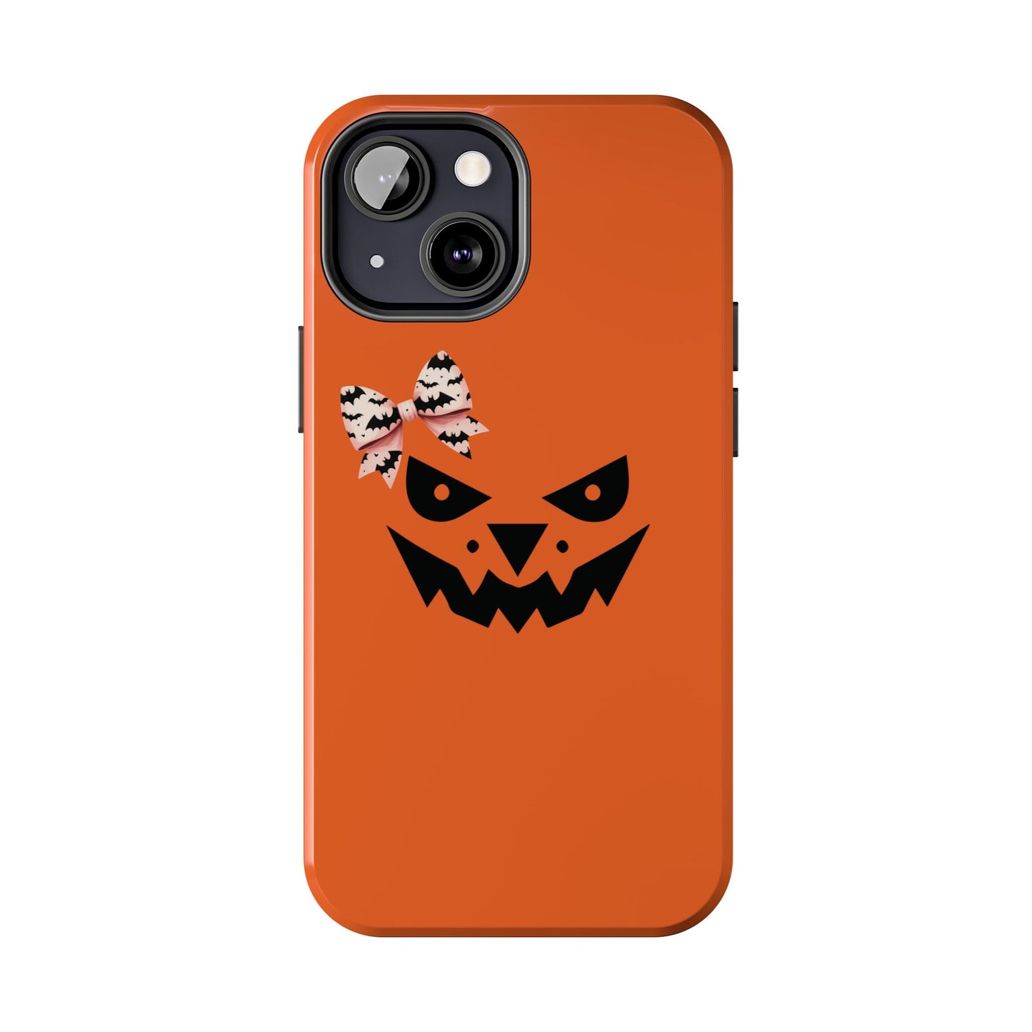 Pumpkin with Bat Bow Tough Phone Cases