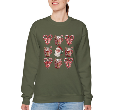 Festive Comfort Santa & Cocoa Holiday Sweatshirt Unisex Heavy Blend™ Crewneck Sweatshirt