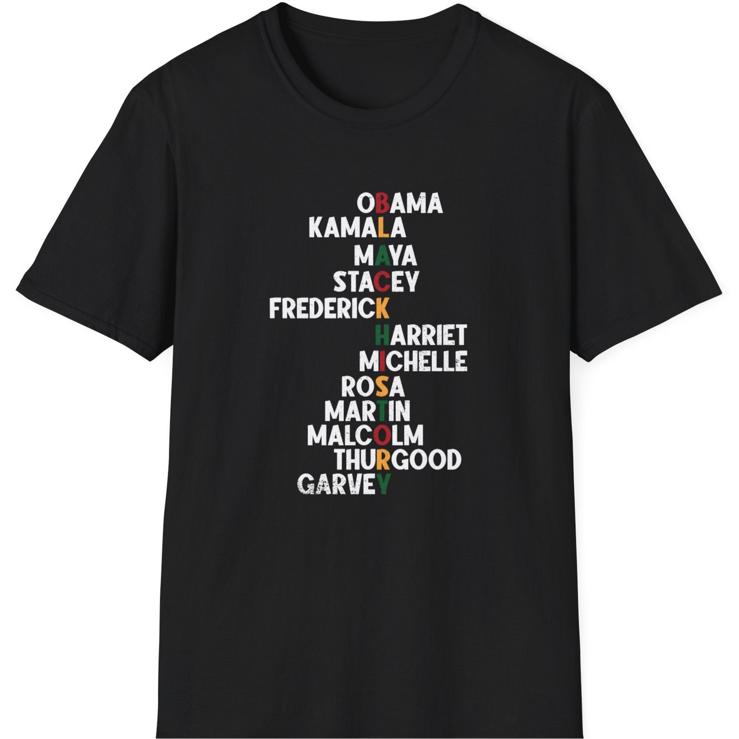 Black History T-Shirt – Celebrating Iconic African American Leaders Unisex Softstyle T-Shirt