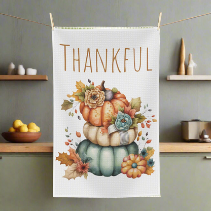 Tea Towel - Thankful Pumpkins Fall Decor