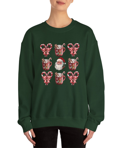 Festive Comfort Santa & Cocoa Holiday Sweatshirt Unisex Heavy Blend™ Crewneck Sweatshirt