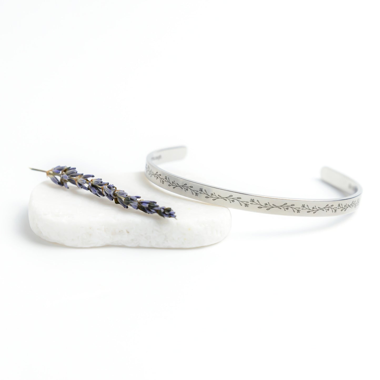 Inspirational Cuff Bracelet - "Believe in Yourself" Engraved Stainless Steel in Gold, Rose Gold, Silver
