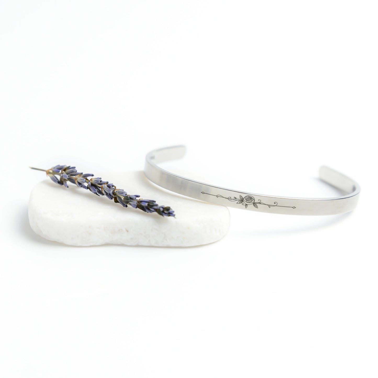Inspirational Cuff Bracelet - "Braver, Stronger, Smarter" Engraved Stainless Steel in Gold, Rose Gold, Silver