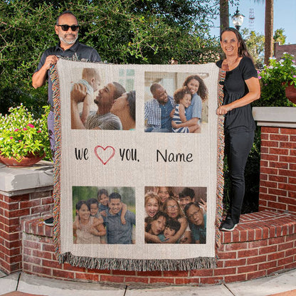 Personalized Picture Heirloom Woven Blanket (Portrait)