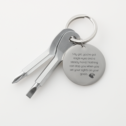 To My Granddaughter-Personalized Engraved Screwdriver Keychain