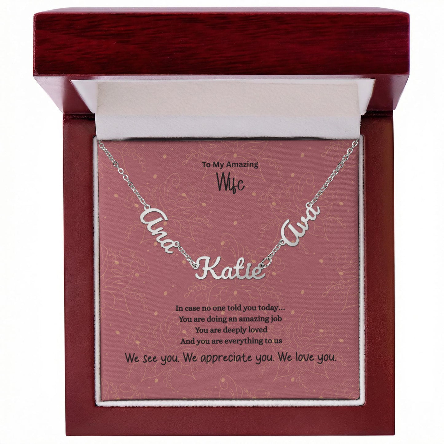 To My Amazing Wife-Personalized 2–3 Name Necklace – Custom Script Name Jewelry Gift for Mom, Wife, or Family (Gold or Stainless Steel)