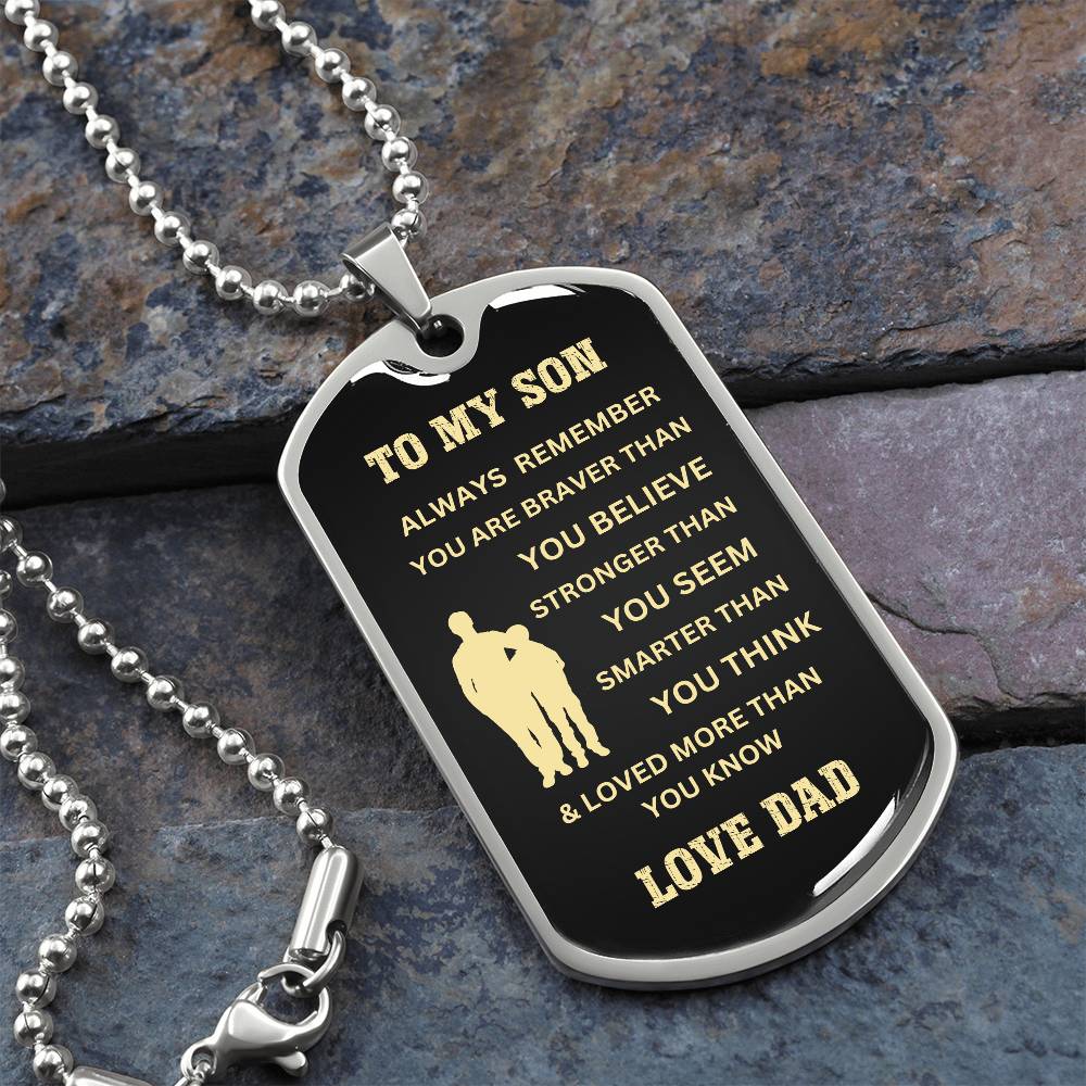 To My Son, Love Dad-Dog Tag