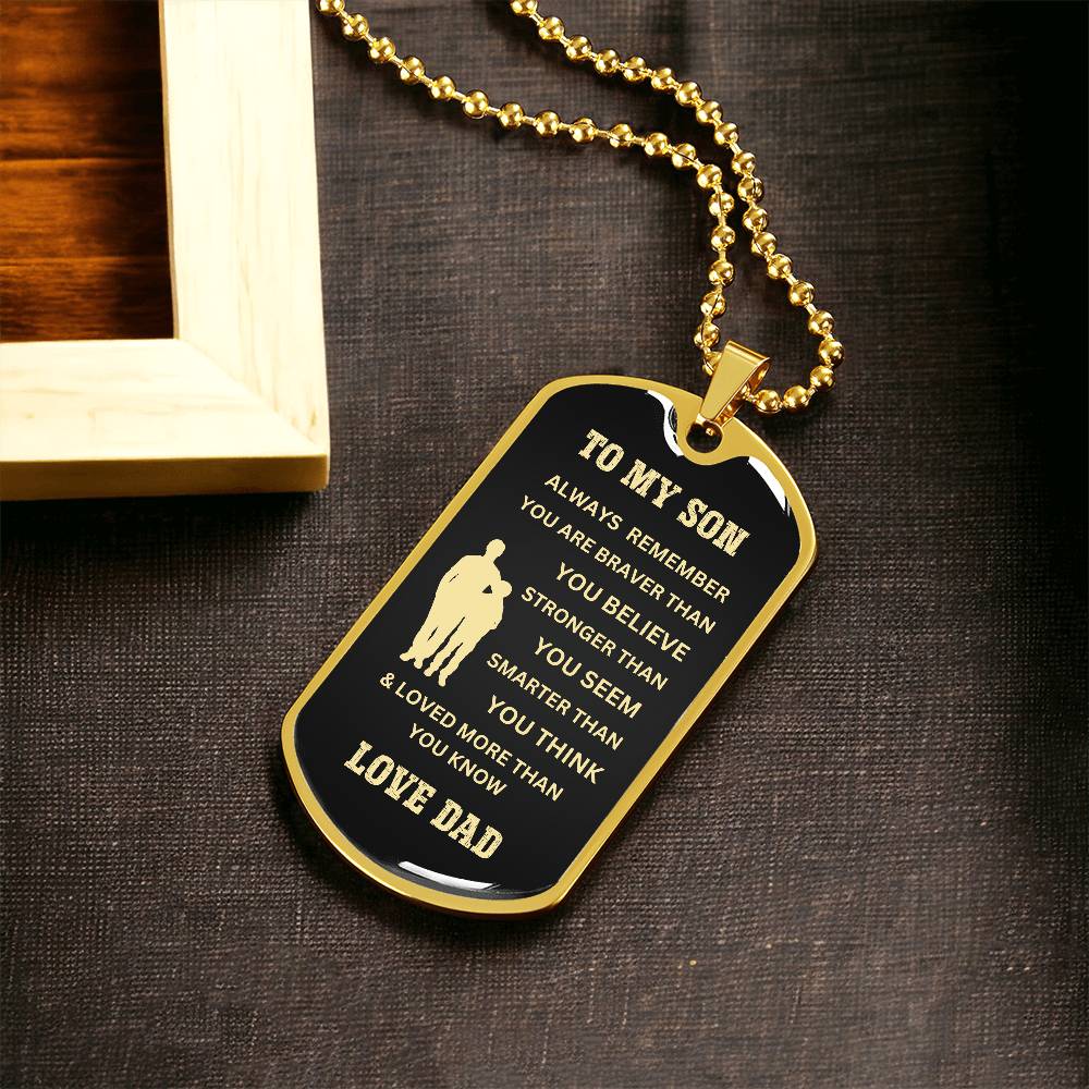 To My Son, Love Dad-Dog Tag