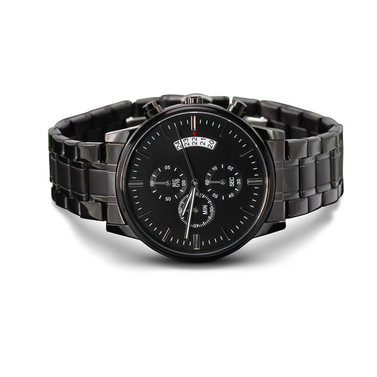 Customizable Black Chronograph Watch