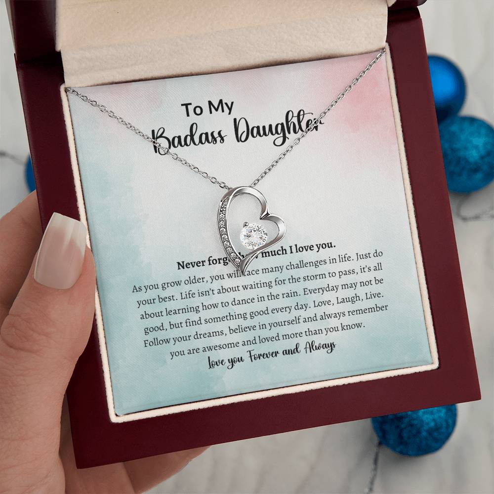 To My Badass Daughter Forever Love Necklace