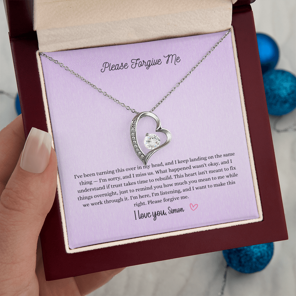 Please Forgive Me Forever Love Necklace – Apology Gift for Her