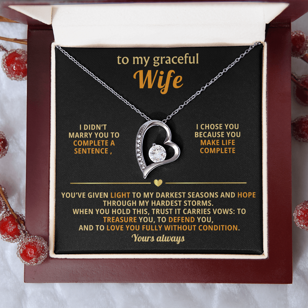 To My Graceful Wife Forever Love Necklace