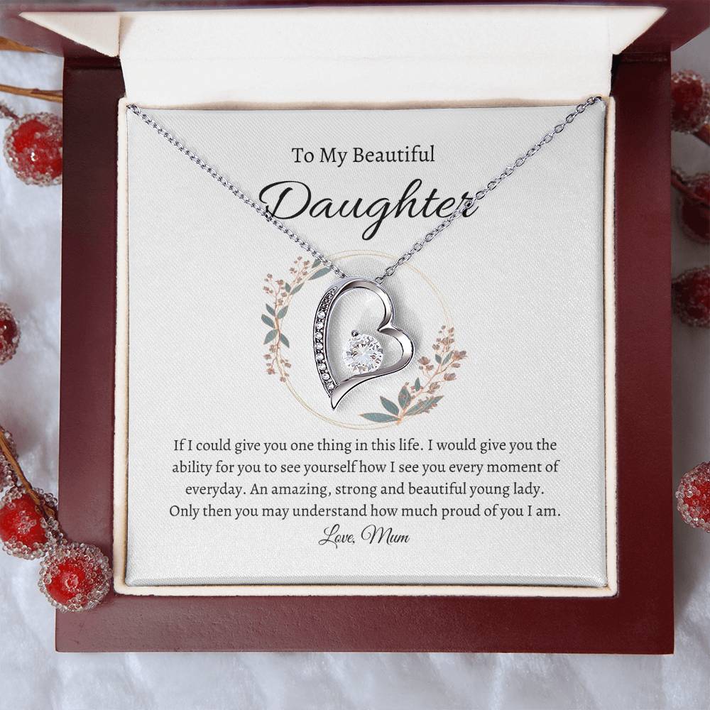 To My Beautiful Daughter Forever Love Necklace