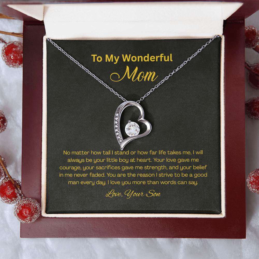 Forever Love Heart Necklace for Mom – Son to Mom Gift