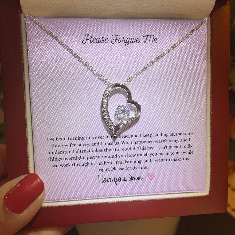 Please Forgive Me Forever Love Necklace – Apology Gift for Her